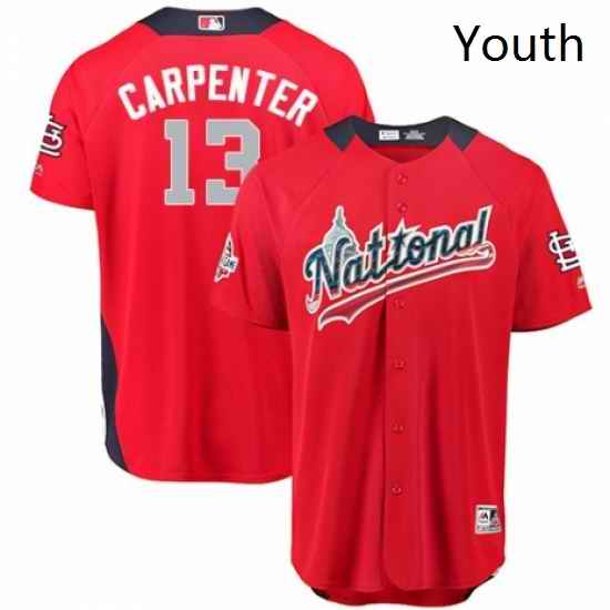 Youth Majestic St Louis Cardinals 13 Matt Carpenter Game Red National League 2018 MLB All Star MLB Jersey